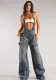 Zipper Denim Overalls Women's Autumn Style Loose Casual Pocket Wide Leg Jumpsuit