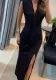 Women Autumn Leopard Printed Slit Sexy Long Dress