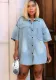 Women Casual Summer Street Denim Loose Short Sleeve Shirt
