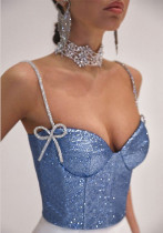 Women Sparkling Strapless Top