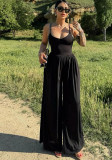 Women Summer Sexy Backless Suspender Loose Jumpsuit