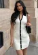 Spring Summer Casual Slim Waist Turndown Collar Pocket Slim Fit Knitting Dress