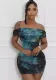 Women's Printed Off Shoulder Fashion Sexy Bodycon Dress