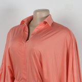 Sexy Solid Color Bat Sleeves Loose Shirt Shorts Two Piece Set