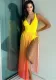Women Holidays gradient color one-piece swimsuit Mesh Skirt two-piece set