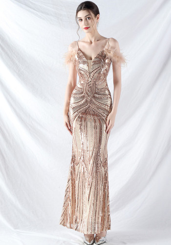 Elegant Luxury Sequins Evening Dress