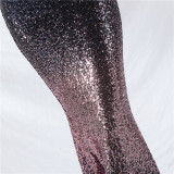 Elegant V-Neck Short Lseeve Sequins Mermaid Plus Size Formal Party Evening Dress
