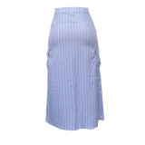Women summer striped split cargo skirt