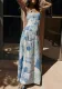 Women suspender print casual holidays loose dress