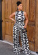 Women Jumpsuit Summer Sexy Print Sleeveless Jumpsuit