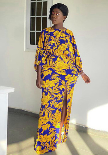 Plus Size Women Print Maxi Dress