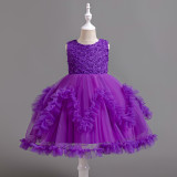 Girls' dress flower puffy princess skirt
