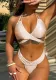 Women Bikini Cross Solid Backless Swimwear