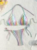 Women Bikini Halter Neck Lace-Up Sexy Backless Swimwear