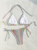 Women Bikini Halter Neck Lace-Up Sexy Backless Swimwear