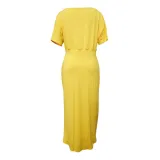 Women Slash Shoulder Irregular Maxi Dress