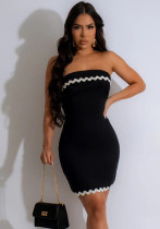 Women Fashion Strapless Slim Bodycon Evening Dress