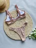 High Waist Bikini Sexy Plaid Two Pieces Women's Swimsuit
