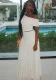 Women's Solid Color Sexy Off Shoulder Slim Top Pleated Skirt Trendy Two Piece Set