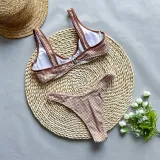 High Waist Bikini Sexy Plaid Two Pieces Women's Swimsuit