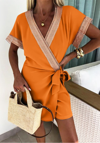 Women Linen Short Sleeve Jumpsuit