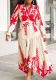 Plus Size African Women Summer Long Sleeve Print Turndown Collar Irregular Loose Dress