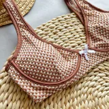 High Waist Bikini Sexy Plaid Two Pieces Women's Swimsuit