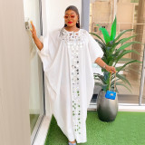 Beaded Long Dress African Women Plus Size Loose Robe