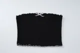 Women's Summer Fashion Sexy Strapless Top Pleated Cake Short Two Piece Set