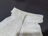 Women's Casual Sports Tight Fitting Zipper Top Butt Lift Pants Two Piece Set