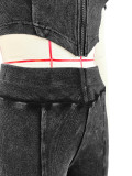 Women's Clothing Ribbed  V-Hem Short Sleeve Top Bell Bottom Pants Two Piece Set