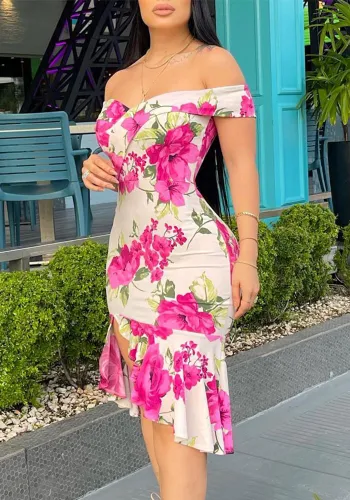 Women Beige Print Dress