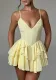 Women summer sexy Backless double-layer cake suspender skirt