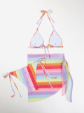 Women bikini Mesh Skirt Three-Piece Swimwear