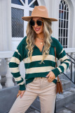 Plus Size Women Stripe Patchwork Sweater