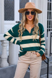 Plus Size Women Stripe Patchwork Sweater