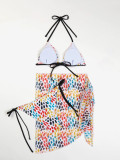 Women bikini Mesh Skirt Three-Piece Swimwear