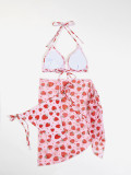 Women bikini Mesh Skirt Three-Piece Swimwear