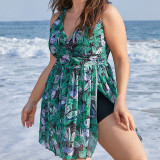 Plus Size Women Mesh Square Leg Beach Dress