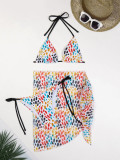 Women bikini Mesh Skirt Three-Piece Swimwear