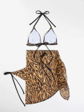 Women bikini Mesh Skirt Three-Piece Swimwear