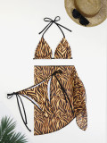 Women bikini Mesh Skirt Three-Piece Swimwear