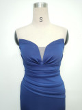 Women Sexy Off Shoulder Satin Evening Dress