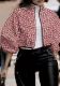 Plus size Women polka dot print crop top jacket