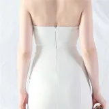 Women Sexy Off Shoulder Satin Evening Dress