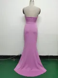 Women Sexy Off Shoulder Satin Evening Dress