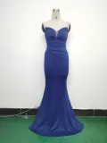 Women Sexy Off Shoulder Satin Evening Dress