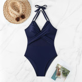 Women Solid Mesh Bikini One-Piece swimwear