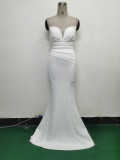 Women Sexy Off Shoulder Satin Evening Dress