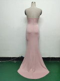 Women Fishbone Vest Off Shoulder Evening Dress